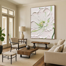 Load image into Gallery viewer, “Textured White Flower” - 3D Floral Art on Canvas DKH1398