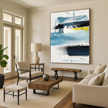 Load image into Gallery viewer, Oversized Cool - Tone Abstract Art for Coastal Bedroom & Contemporary Lounge LargeART0483