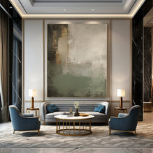 Load image into Gallery viewer, Muted Green - Gray Abstract Painting, Suited for Modern Space & Understated Dining Room LargeART1362