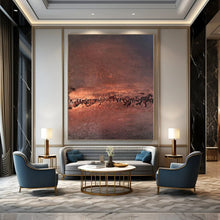 Load image into Gallery viewer, Hand - painted Extensive Dark Red Textured Abstract Acrylic Art for Sophisticated Lounges LargeART0108