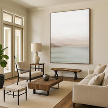 Load image into Gallery viewer, Light Pink & Green Abstract Watercolor Painting, Ideal for Soft - Toned Bedroom & Calming Yoga Studio LargeART2063