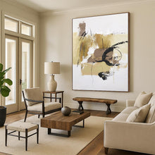 Load image into Gallery viewer, Large - Format Beige - Black Abstract Art for Industrial Loft & Creative Office LargeART0500