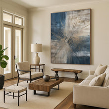 Load image into Gallery viewer, Explosive Blue - Beige Acrylic for Office Reception & Art Gallery LargeART0825