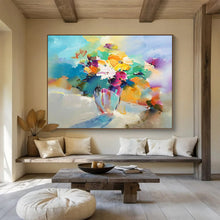 Load image into Gallery viewer, Colorful Floral Bouquet Large - Scale Hand - painted Abstract Acrylic Art DLZ191