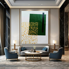 Load image into Gallery viewer, Green Gold Abstract Painting, Great for Luxury Living Room & Stylish Boutique LargeART1328