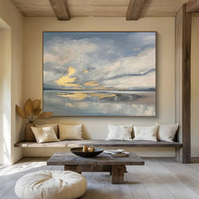 Load image into Gallery viewer, “Cloudy Sky Reflection” - Impressionistic Abstract Acrylic, Suits Modern Dining Room and Art Gallery DLZ253