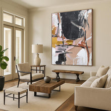 Load image into Gallery viewer, Pink - Gold - Black Abstract Acrylic Art - Great for Bohemian Living Room & Glamorous Dressing Room LargeART0560