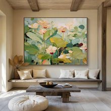 Load image into Gallery viewer, Colorful Lotus Pond - Vibrant Living Room or Bedroom Art LargeART1494