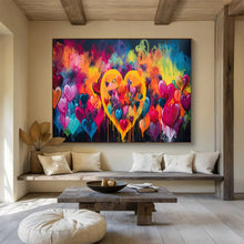 Load image into Gallery viewer, Hand - Painted Colorful Love Abstract Acrylic Art for Trendy Play - Style Living Room Sofa Wall LargeART1630