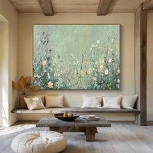 Load image into Gallery viewer, Delicate Wildflower Meadow Abstract Painting on Canvas - “Summer Whispers” DKH668