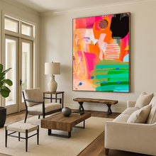 Load image into Gallery viewer, Colorful Abstract Collage Art, Perfect for Creative Co - working Space & Eclectic Living Room LargeART2010