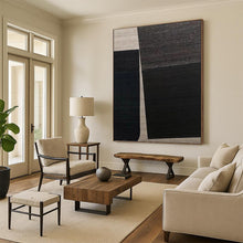 Load image into Gallery viewer, “Monochromatic Geometric Art” - Black, Grey, White Abstract Art on Canvas DKH1114