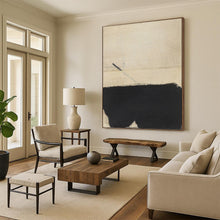 Load image into Gallery viewer, “Dynamic Black and Beige” - Monochromatic Abstract Art on Canvas DKH1422