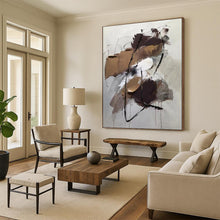 Load image into Gallery viewer, Custom Large Neutral Textured Abstract - Perfect for Minimalist Office & Calm Waiting Area LargeART0775