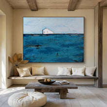 Load image into Gallery viewer, Minimalist Coastal Abstract Painting for Beach House & Serene Office DKH217