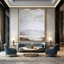 Load image into Gallery viewer, Light Gray Abstract Landscape Canvas Painting, Perfect for Coastal Home Office & Serene Nursery LargeART1149