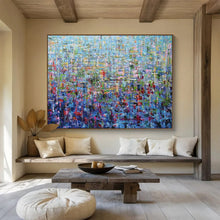 Load image into Gallery viewer, Vivid Blue Abstract Cityscape Painting on Canvas - “City of Colors” DKH657