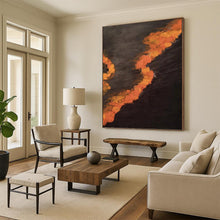 Load image into Gallery viewer, “Fiery Orange Path” Abstract Landscape - Inspired Painting on Canvas, Bold Wall Art DKH961