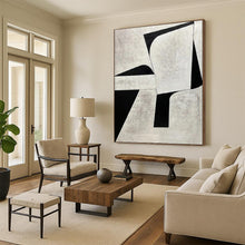 Load image into Gallery viewer, “Geometric Monochrome Abstraction” - Grey, Black Abstract Art on Canvas DKH1128