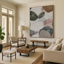 Load image into Gallery viewer, “Colorful Pebble Patterns” - Grey, Pink, Blue Abstract Art on Canvas DKH1157