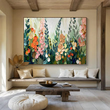 Load image into Gallery viewer, Textured Floral “Garden Blossom” Painting on Canvas, Nature - Inspired Wall Art DKH801