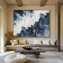 Load image into Gallery viewer, “Dynamic Ocean Waves” - Impasto - Style Abstract Acrylic, Suits Coastal Living Room and Fitness Studio DLZ250