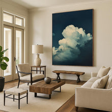 Load image into Gallery viewer, “Dreamy Clouds on Dark Blue” - Symbolist Abstract Acrylic, Great for Meditation Room and Bedroom DTP020