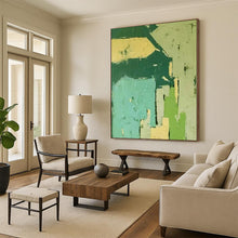 Load image into Gallery viewer, Green - Toned Geometric Abstract Art, Suited for Minimalist Office & Nature - Themed Café LargeART2276