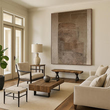 Load image into Gallery viewer, Large - Format Textured Brown - Beige Abstract Art for Rustic Home Office & Cozy Library LargeART0520