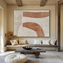 Load image into Gallery viewer, Abstract Painting on Canvas: Beige - and - Brown Curved Forms - “Warm Flow” DKH588