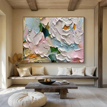 Load image into Gallery viewer, Impasto Flower “Blush Blooms” Painting on Canvas, Romantic Floral Art DKH817