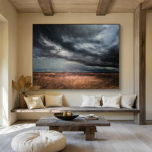 Load image into Gallery viewer, Stormy Field Landscape Painting on Canvas - “Powerful Skies” DKH779