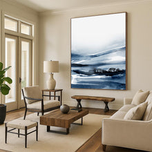 Load image into Gallery viewer, Indigo Mountain Mist – Watercolor Landscape with Deep Blues DTP231