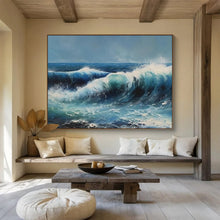 Load image into Gallery viewer, Dynamic Blue - Wave Abstract Painting for Nautical Living Room & Adventure - Themed Office DKH324