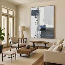 Load image into Gallery viewer, Large Gray - Blue - White Layers Art - Great for Coastal Home Office & Relaxing Café LargeART0790