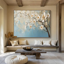 Load image into Gallery viewer, Textured White Blossom Tree Abstract Painting on Canvas - “Serene Blooms” DKH671
