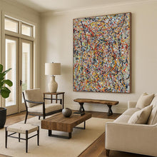 Load image into Gallery viewer, Pollock - Inspired Chaotic Color Streams Abstract Painting - Great for Game Room & Creative Den LargeART2345