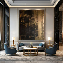 Load image into Gallery viewer, Dark Textured Abstract Canvas Painting, Perfect for Industrial - Chic Lounge & Dramatic Entryway LargeART1295
