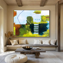 Load image into Gallery viewer, Colorful Geometric Landscape Abstract Painting on Canvas DKH561