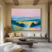 Load image into Gallery viewer, Color - Drenched Landscape Abstract Painting for Lakeside Villa & Artistic Retreat DKH210