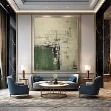 Load image into Gallery viewer, Large - Scale Hand - painted Abstract Green & Gray Composition Acrylic Art for Industrial - Style Lounges LargeART0168