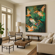 Load image into Gallery viewer, Colorful Hummingbird Swarm Abstract Art, Ideal for Bohemian Bedroom & Lively Sunroom LargeART2026