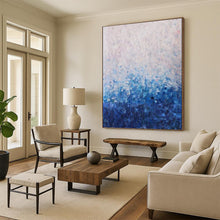 Load image into Gallery viewer, “Gradient Blue Abstract Field” - Blue, White Ombre Art on Canvas DKH1350
