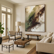 Load image into Gallery viewer, Green - Brown Dynamic Strokes Art for Studio & Eclectic Living Room LargeART0826