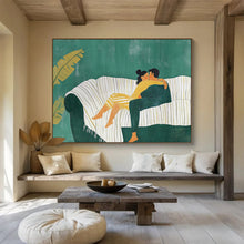 Load image into Gallery viewer, Cozy Couple Abstract Painting for Bohemian Bedroom & Intimate Café DKH232