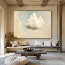 Load image into Gallery viewer, Hand - painted Single Fluffy Cloud Acrylic Art for Whimsical Nursery Ceilings LargeART1698
