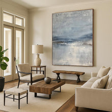 Load image into Gallery viewer, Blue - Gray Abstract Horizon Art for Coastal Home & Serene Office LargeART0860
