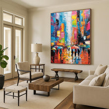 Load image into Gallery viewer, Vibrant Colorful City Street Abstract Painting, Suited for Urban - Themed Café & City - Lover’s Living Room LargeART1911