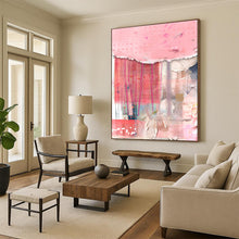 Load image into Gallery viewer, Pink & Red Textured Abstract Painting, Perfect for Bohemian Bedroom & Feminine Boutique LargeART1844