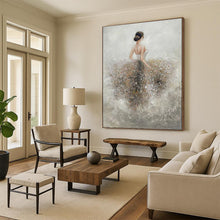 Load image into Gallery viewer, Impressionistic Abstract Ballerina Art, Soft - Toned Floral Painting for Ballet Studio & Romantic Bedroom LargeART2208